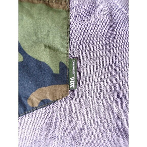 izzue Camo Pocket Denim Patchwork Shirt IZ-X04-ARMY Size Small #663 - Picture 10 of 15